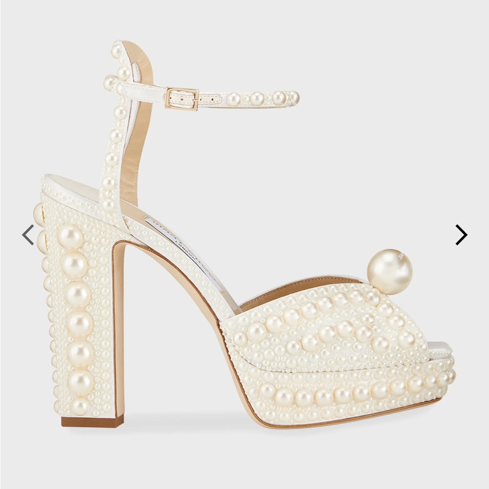 Jimmy Choo Sacaria 120mm Pearly-Stud Platform Heels